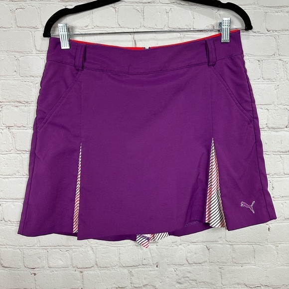 PUMA‎ Golf Tennis Active Women's Sport Skirt Skort Size 6 purple pleated, GUC - Picture 1 of 7